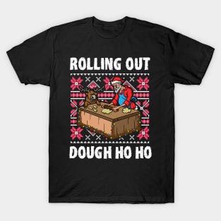 Foodie Gifts Food Coma Ugly Christmas Pun Santa Claus T-Shirt